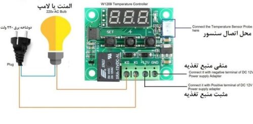 ترموستات جوجه کشی مدل w1209