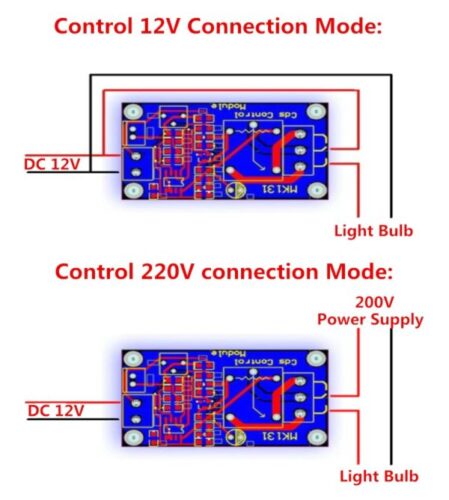 ماژول فتوسل با رله photo resistance xh-m 131 12v