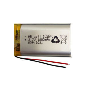 باتری لیتیوم پلیمر 3.7 ولتی 1800 میلی امپری سایز 102540