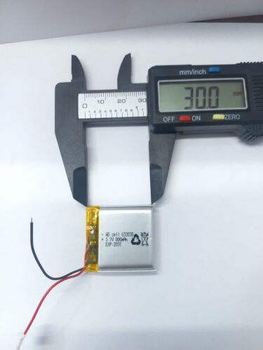 باتری لیتیوم پلیمر 3.7 ولتی 800میلی امپری سایز 603030