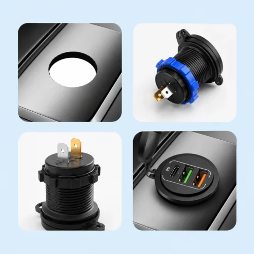 شارژر خودرویی پنلی 3پورت (دو USB یک TYPE C) مدل MT AAC - 3