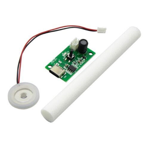 ماژول تولید بخار سرد مدل JY-001 یک ماژول بسیار مناسب و کابردی برای تولید بخار آب سرد می باشد . این ماژول با استفاده از یک آداپتور معمولی 5 ولتی دارای USB Type-C راه اندازی می شود . به همراه این ماژول یک پیزو 108KHz و اسفنج استوانه ای به طول 10 سانتی متری و قطر 1 سانتی متر ارائه می شود . بر روی ماژول یک شستی می باشد که با فشردن دکمه مدار شروع به کار می باشد و با دو بار فشردن قطع می شود . مشخصات نوع کالا : ماژول تولید بخار سرد ولتاژ: 5 ولت DC نوع ورودی : USB Type-C حداکثر جریان کشی : 0.2 آمپر حاکثر قدرت: 2W فرکانس: 108 کیلوهرتز قطراصلی پیزو : حدود 16 میلی متر قطر بیرونی پیزو با حلقه سیلیکونی : حدود 20 میلی متر طول اسفنج : 100 میلی متر قطر اسفنج : 10 میلی متر طول سیم: حدود 8 سانتی متر اندازه برد درایور: تقریبا 36*12*19 میلی متر