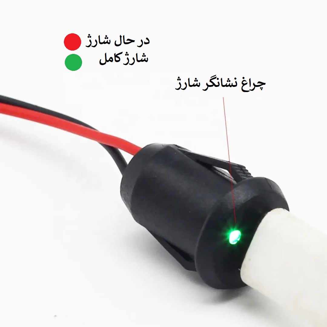 شارژر باتری لیتیومی با کانکتور مادگی فشاری TYPE-C چراغ دار - Image 3