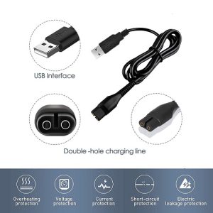 سیم شارژر چراغ قوه و ریش تراش به USB - Image 2