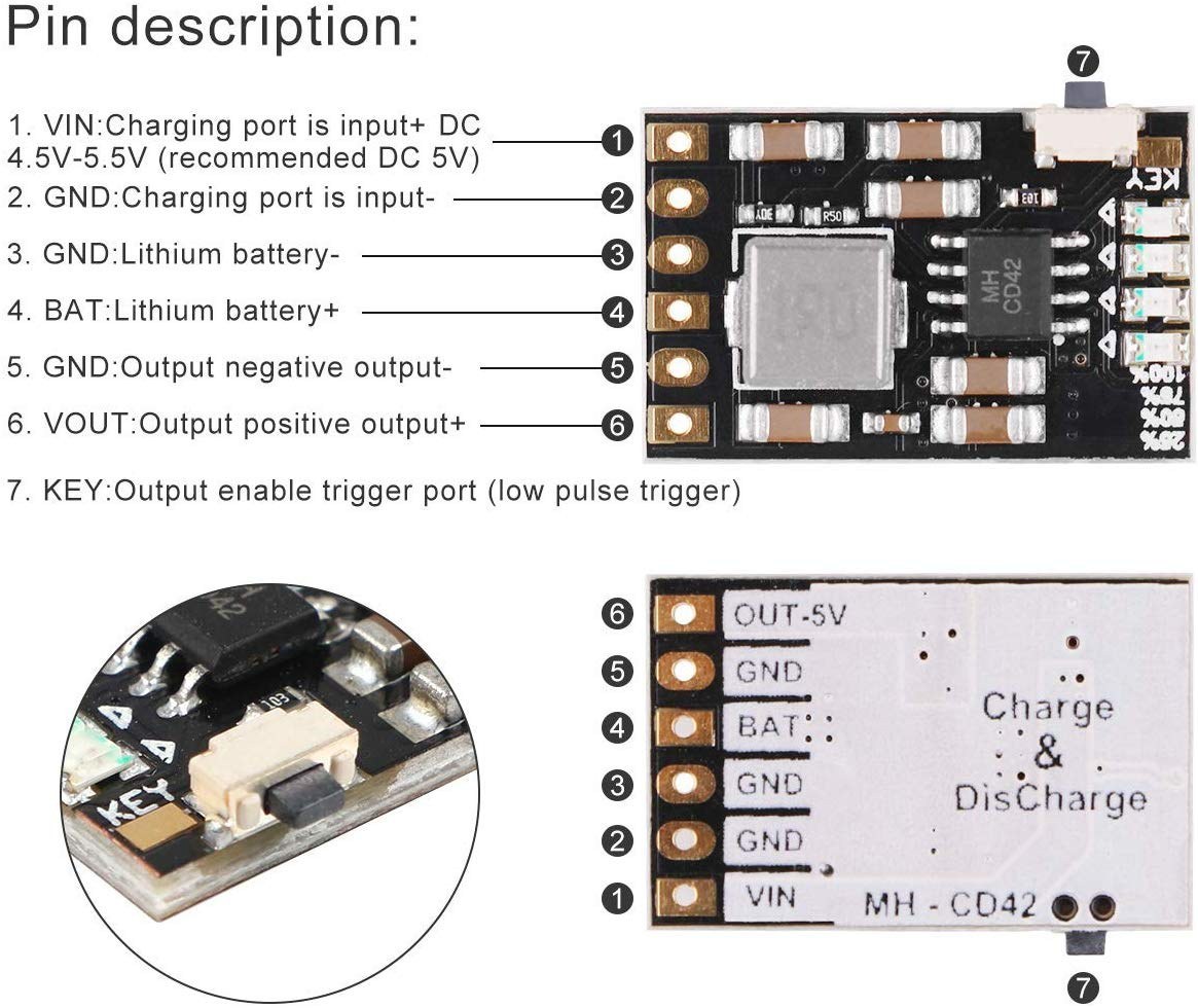 ماژول شارژ و دشارژ باتری لیتیومی MH-CD42 با نشانگر درصد شارژ - Image 3