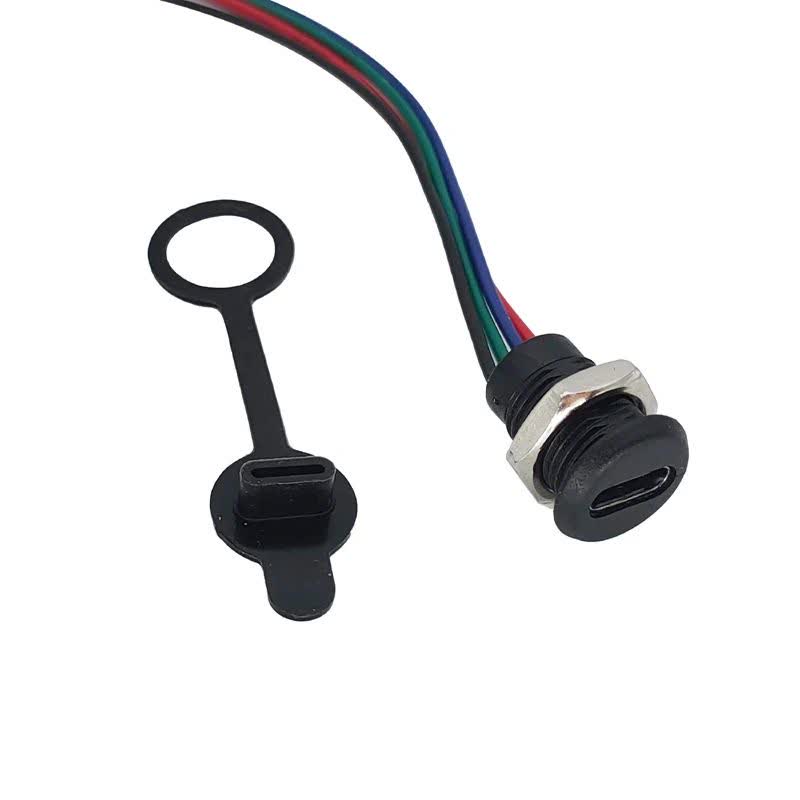 کانکتور مادگی Type-c پنلی سیم دار 5 پین پیچی ضد آب - Image 2