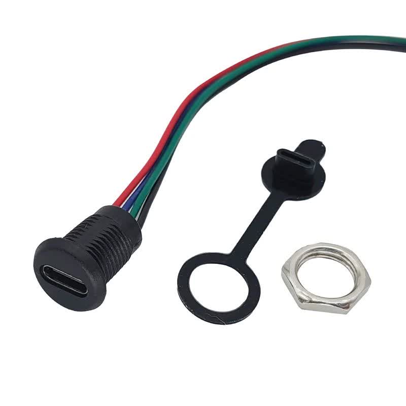 کانکتور مادگی Type-c پنلی سیم دار 5 پین پیچی ضد آب - Image 3