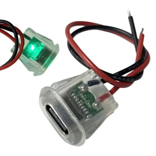 کانکتور مادگی Type-c سیم دار فشاری(بیضی) چراغ دار - 4