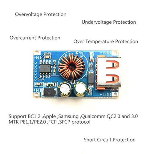 ماژول کاهنده ولتاژ DC به USB: تبدیل ۱۲/۲۴ ولت به شارژ سریع QC3.0 (مدل QCMINI) - 2