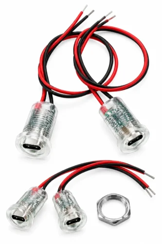 کانکتور مادگی Type-C شارژر دار شفاف( مهره و درپوش دار) - 3