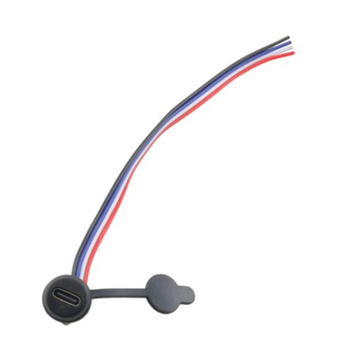 کانکتور USB Type-C مادگی روپنلی با قابلیت انتقال دیتا مشکی - 2