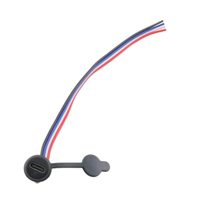 کانکتور USB Type-C مادگی روپنلی با قابلیت انتقال دیتا مشکی - Image 2