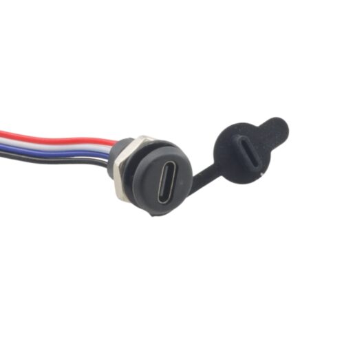 کانکتور USB Type-C مادگی روپنلی با قابلیت انتقال دیتا مشکی - 3