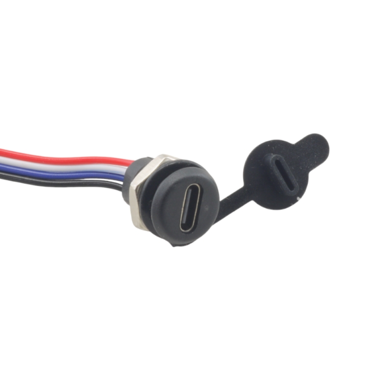 کانکتور USB Type-C مادگی روپنلی با قابلیت انتقال دیتا مشکی - Image 3