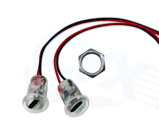 کانکتور مادگی Type-C شارژر دار شفاف( مهره و درپوش دار)