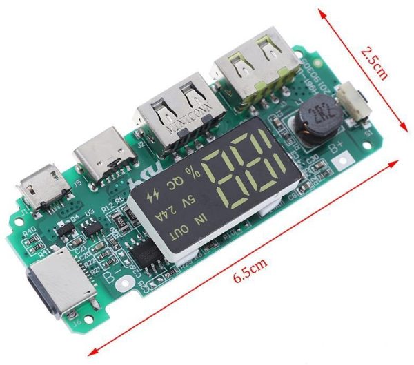 ماژول پاور بانک دو خروجی دارای نمایشگر مدل H961-U